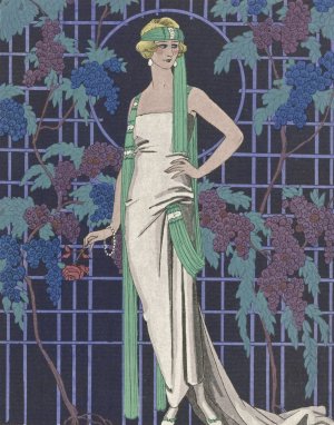 Des robes dans la nuit ; Robe du soir, de Worth by George Barbier Oil Painting
