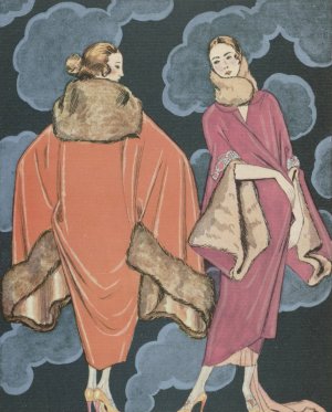 Deux heures du matin; Manteaux, de Worth by George Barbier Oil Painting