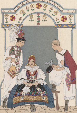 Entre deux feux by George Barbier Oil Painting