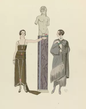 Eros ; Robe et manteau, pour le soir, de Worth by George Barbier Oil Painting