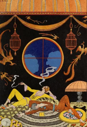 Falbalas et fanfreluches: La paresse by George Barbier Oil Painting