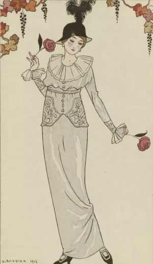 Journal des Dames et des Modes, 1912, Costumes Parisiens, no. 8 by George Barbier Oil Painting