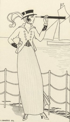 Journal des Dames et des Modes, Costumes Parisiens, 1914, No. 164 by George Barbier Oil Painting