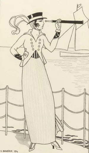 Journal des Dames et des Modes, Costumes Parisiens, 1914, No. 164 by George Barbier Oil Painting