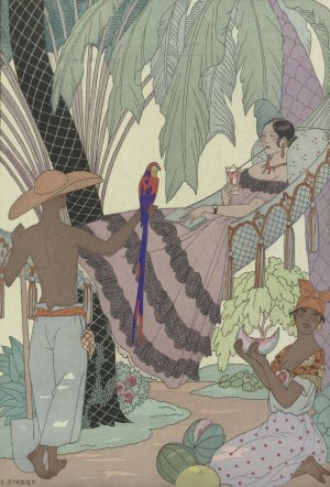La belle indolente ; Antilles XIXe siecle by George Barbier Oil Painting