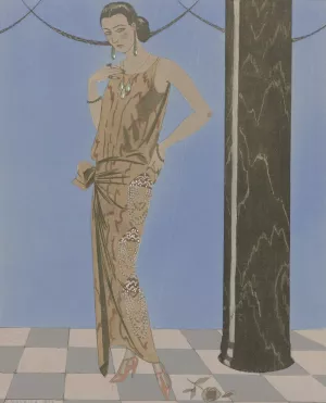 La chambre bleue d'arthenice ; Robe du soir, de Beer by George Barbier Oil Painting