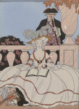 La Lecon bien apprise by George Barbier Oil Painting