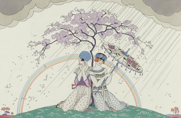 L'Arc-en-Ciel  by George Barbier - Hand-Painted Oil Painting Reproduction