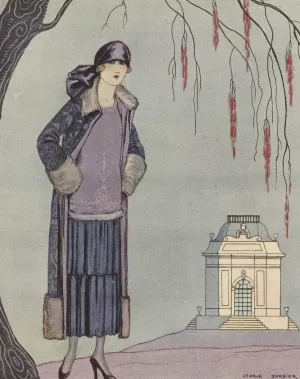 Le Belvedere ; Robe-Manteau, de Worth by George Barbier Oil Painting