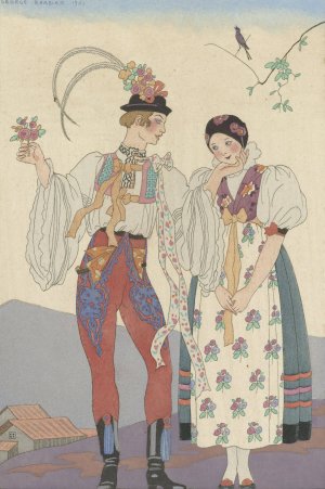 Le Coq du Village by George Barbier Oil Painting