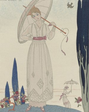 Le cypres et la rose ; Robe d'ete de Doeuillet by George Barbier Oil Painting