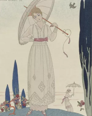 Le cypres et la rose ; Robe d'ete de Doeuillet by George Barbier Oil Painting