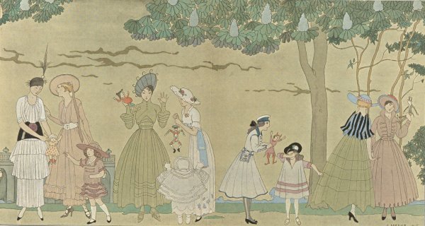 Le Jeu des Marionnettes  by George Barbier - Hand-Painted Oil Painting Reproduction