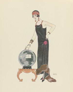 L'Empire du monde ; Robe du soir, de Worth by George Barbier Oil Painting