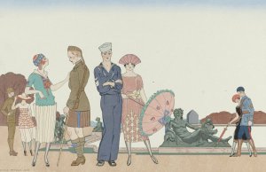 Les allies a Versailles by George Barbier Oil Painting