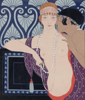 Les Trois Beautes de Mnasidika by George Barbier Oil Painting