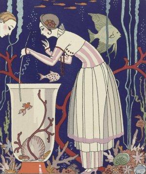 L'etourdissant petit poisson ; Robe d'ete by George Barbier Oil Painting