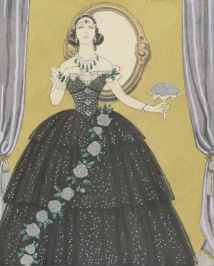 Mme Ida Rubinstein dans 'La Dame aux Camelias' Oil painting by George Barbier