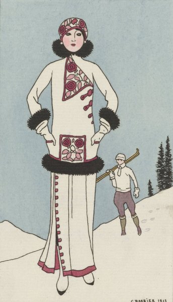 Pour St. Moritz  by George Barbier - Hand-Painted Oil Painting Reproduction