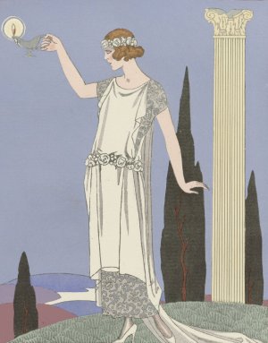 Psyche; Robe du soir, de Worth by George Barbier Oil Painting