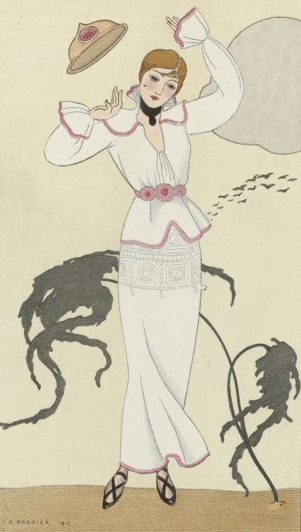 Robe de drap blanc  by George Barbier - Hand-Painted Oil Painting Reproduction