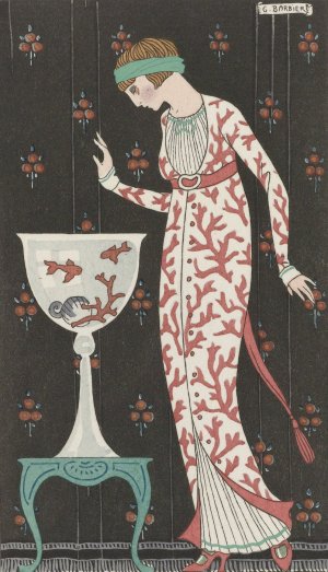 Robe d'interieur by George Barbier Oil Painting
