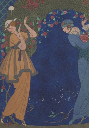 Roses dan la nuit by George Barbier Oil Painting
