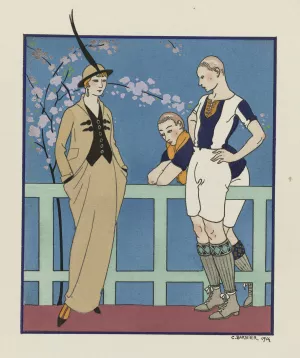 Rugby; Costume tailleur de Redfern Oil painting by George Barbier