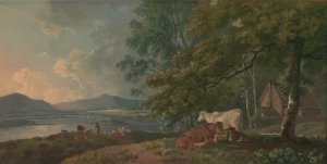 Morning, Landscape with Cattle by George Barret Oil Painting