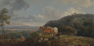 Morning, Landscape with Mares and Sheep by George Barret Oil Painting