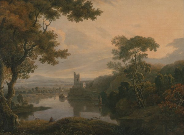 River Landscape  by George Barret - Hand-Painted Oil Painting Reproduction