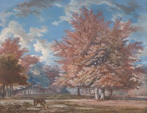 View in a Park by George Barret Oil Painting