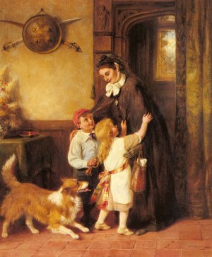 A Joyful Welcome Oil painting by George Bernard O'Neill