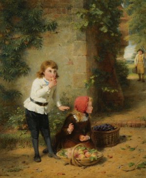 Stolen Fruit Is The Sweetest by George Bernard O'Neill Oil Painting