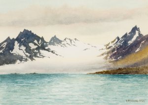 Glacier at Isfjorden, Spitsbergen by George Bruenech Oil Painting