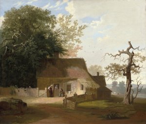 Cottage Scenery by George Caleb Bingham Oil Painting