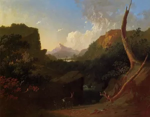 Deer in a Stormy Landscape by George Caleb Bingham Oil Painting