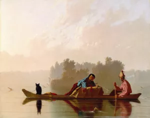 Fur Traders Descending the Missouri by George Caleb Bingham Oil Painting