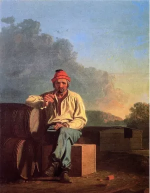Mississippi Boatman by George Caleb Bingham - Oil Painting Reproduction