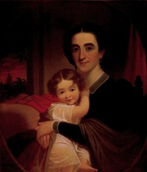 Mrs. Robert Levi Todd Sallie Woodson Hall and Daughter Matilda Tte by George Caleb Bingham Oil Painting