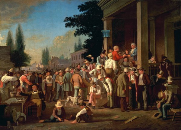 The County Election  by George Caleb Bingham - Hand-Painted Oil Painting Reproduction