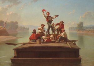 The Jolly Flatboatman by George Caleb Bingham Oil Painting