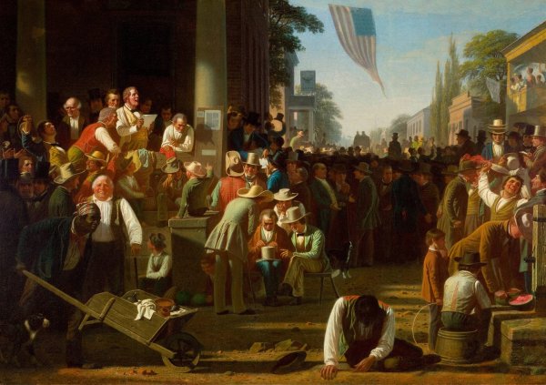 The Verdict of the People  by George Caleb Bingham - Hand-Painted Oil Painting Reproduction