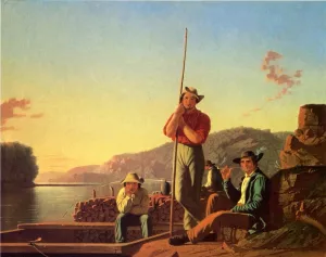 The Wood Boat by George Caleb Bingham Oil Painting
