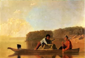 Trappers' Return by George Caleb Bingham - Oil Painting Reproduction