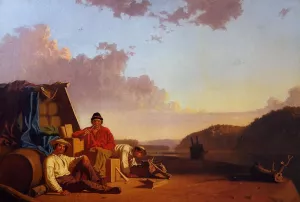 Watching the Cargo by George Caleb Bingham Oil Painting