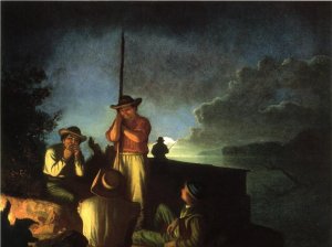 Wood-Boatmen on a River