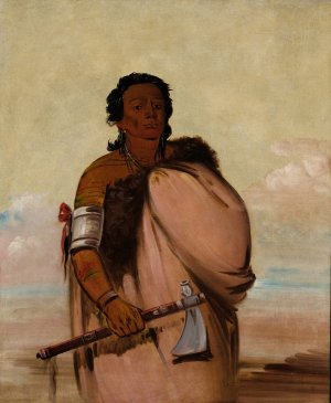 Ah'-Sho-Cole, Rotten Foot, a Noted Warrior by George Catlin Oil Painting
