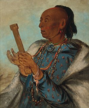 Ah-Ton-We-Tuck, Cock Turkey, Repeating His Prayer by George Catlin Oil Painting
