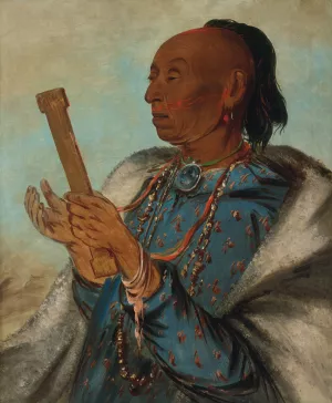 Ah-Ton-We-Tuck, Cock Turkey, Repeating His Prayer by George Catlin Oil Painting